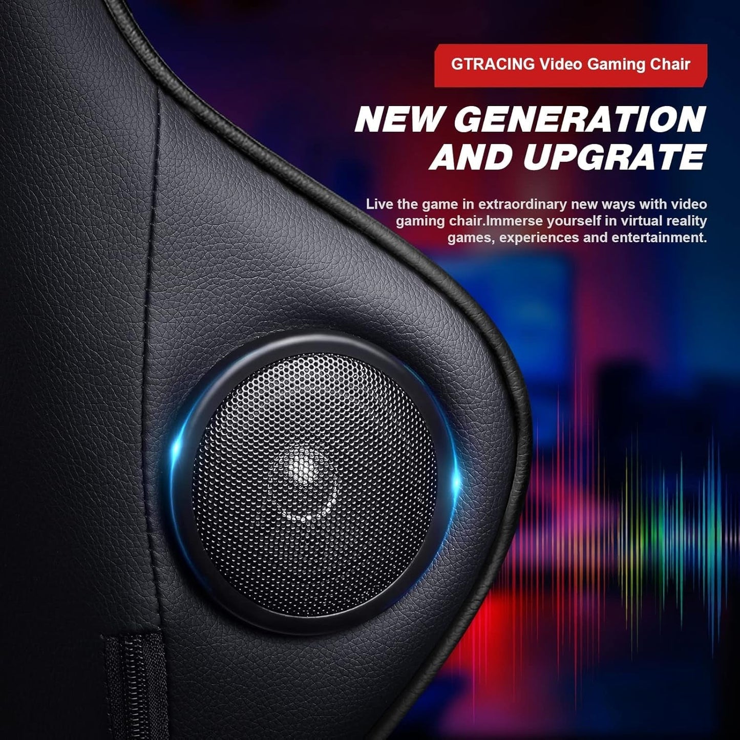 Gaming Chair With Footrest And Speakers Ergonomic Design