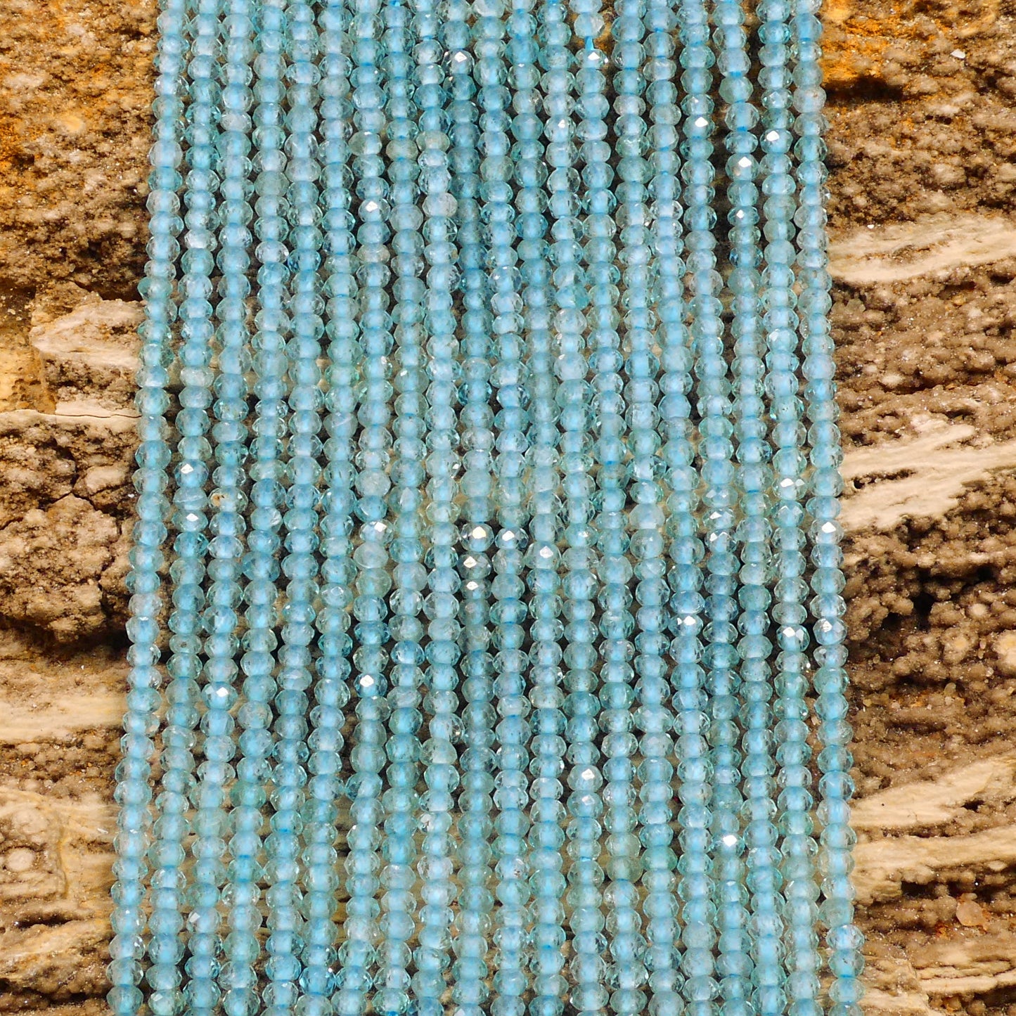 Apatite Micro Faceted Rondelle 2.5-3mm