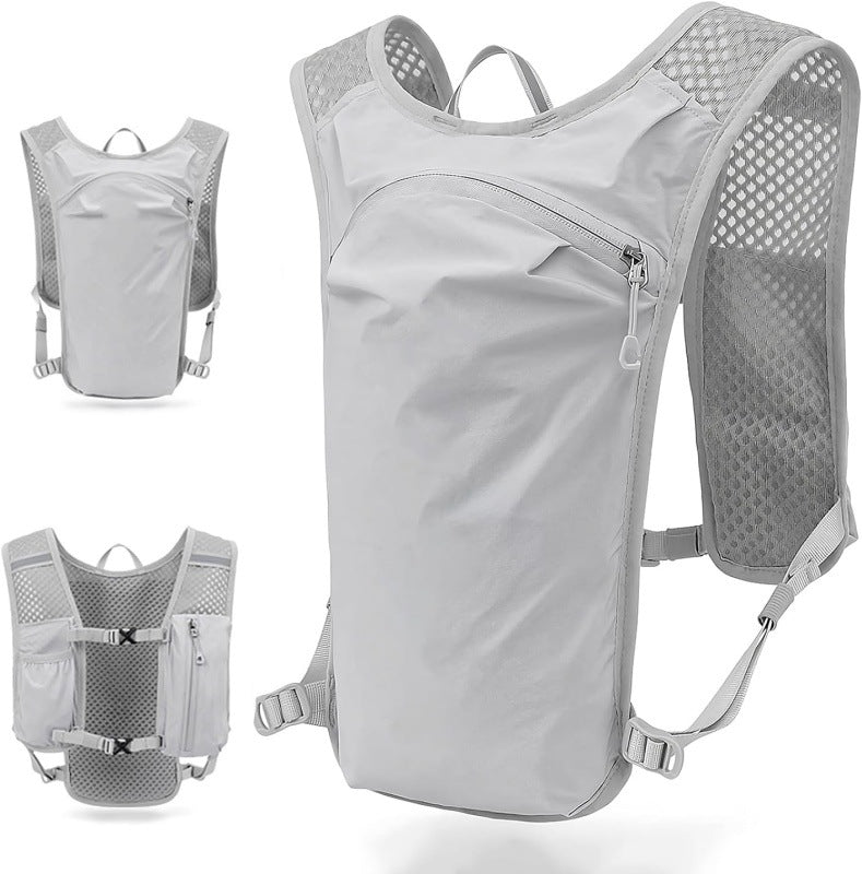 NNEDSZ Grey Lightweight Hydration Vest Pack - Breathable Running & Cycling Backpack