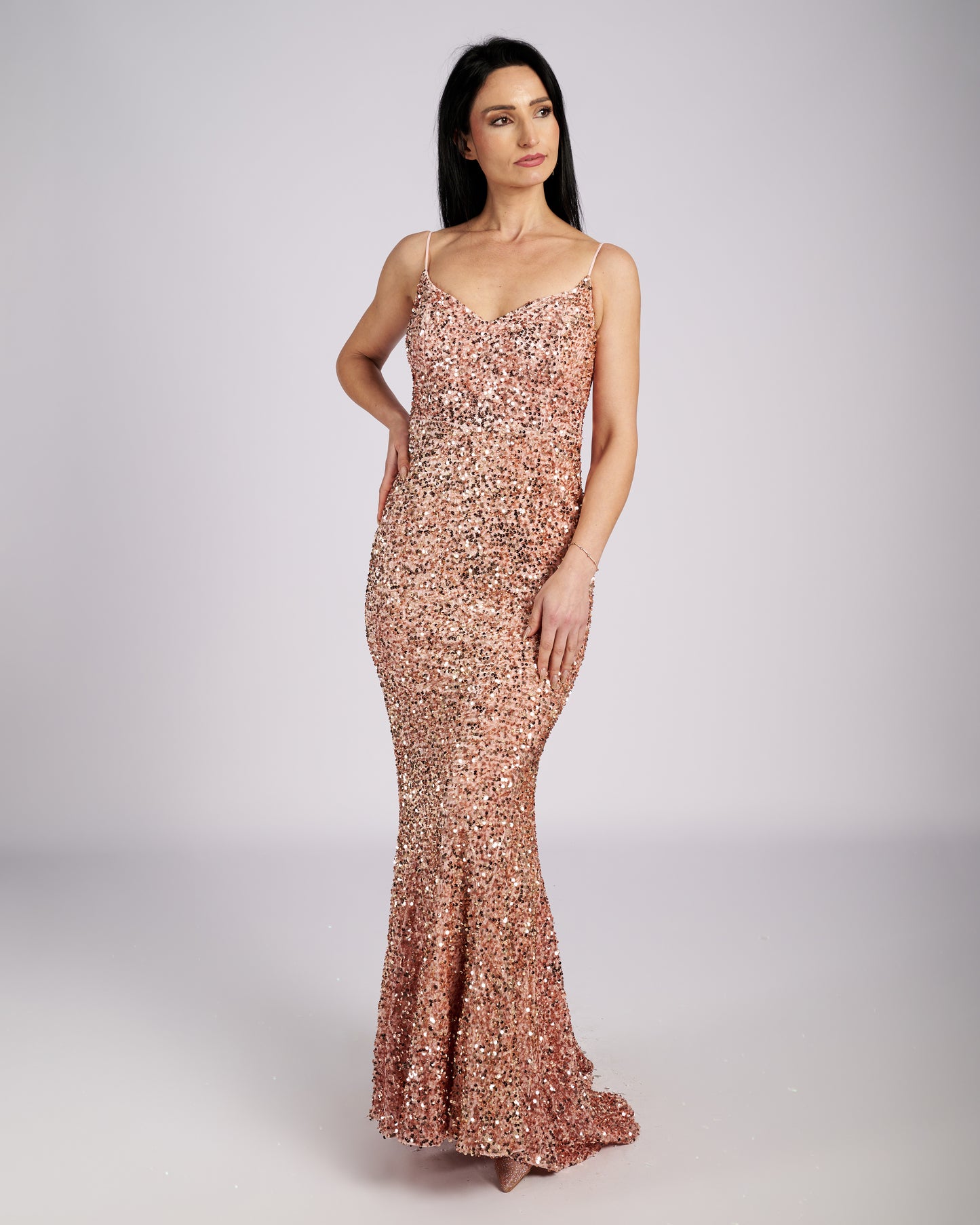 Pink Star Sequin Maxi Dress " evening dresses "