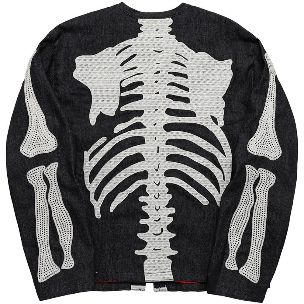 Jackets Men Horror Skull Punk Cool Zipper Coats Gothic Style High Street Fashion Outwears Casual Baggy Cozy Streetwear