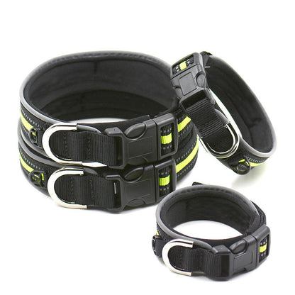 Reflective Grid Pattern Neoprene Pet Collars - Stylish Safety Accessories For Dogs And Cats