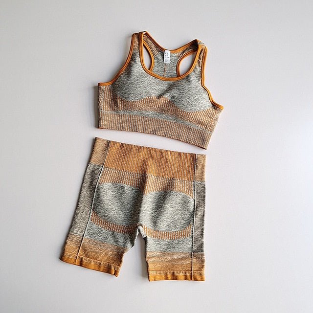 2 piece long sleeve workout set women yoga clothes strength active wear