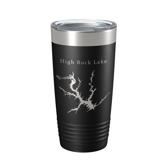 High Rock Lake Map Tumbler Travel Mug Insulated Laser Engraved Coffee Cup North Carolina 20 oz