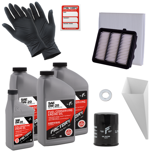 Factory Racing Parts Deluxe Oil Change Kit Fits Honda Accord Turbo 1.5L 2018-2022 0W-20 Full Synthetic - 3.5 Quarts