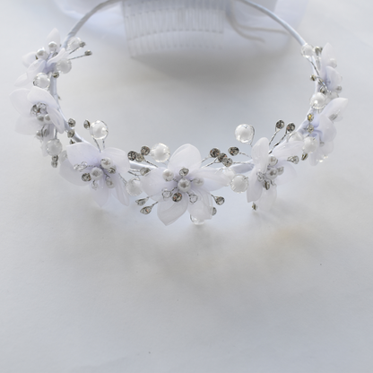 Flowers bow veil for girls dresses