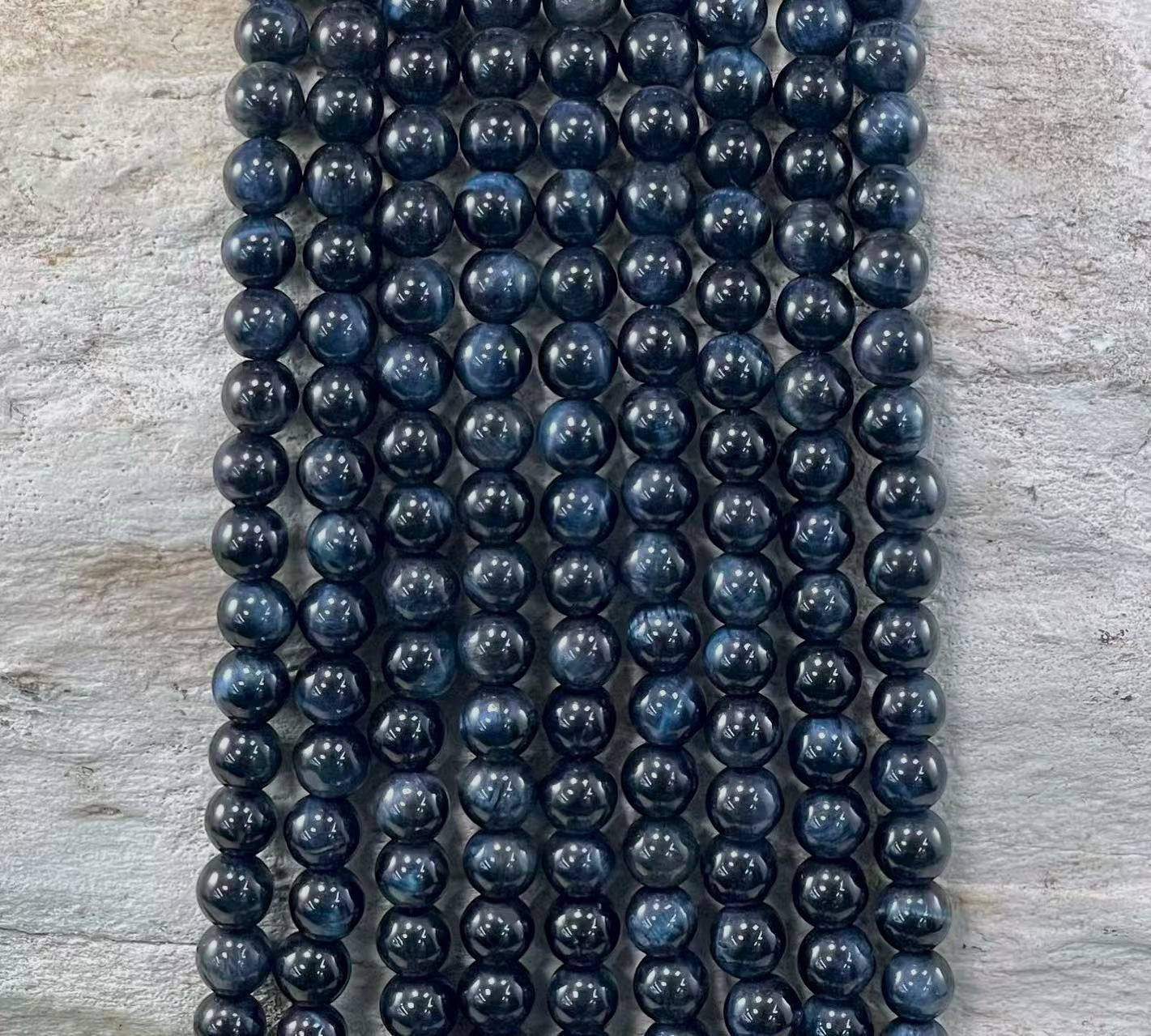 Blue Tiger Eye (Dyed) Round 6mm 8mm