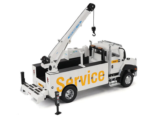 CAT Caterpillar CT660 Auto-Crane Titan 85 Truck with Miller EnPak White "Transport Series" 1/50 Diecast Model by Diecast Masters