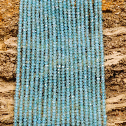 Apatite Micro Faceted Rondelle 2.5-3mm