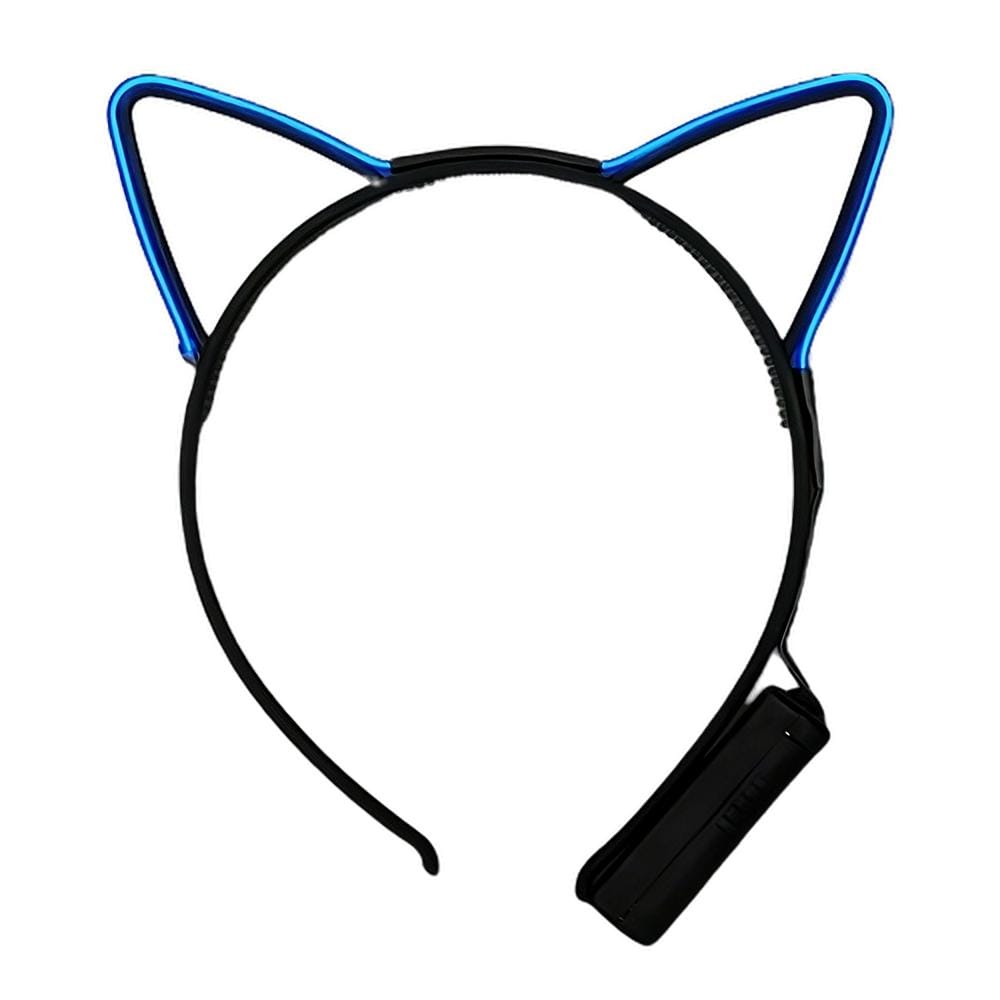 Electro Luminescent Cat Animal Ears Headband Blue