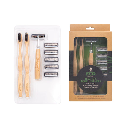 Eco Friendly Razor & Toothbrushes Combo Pack