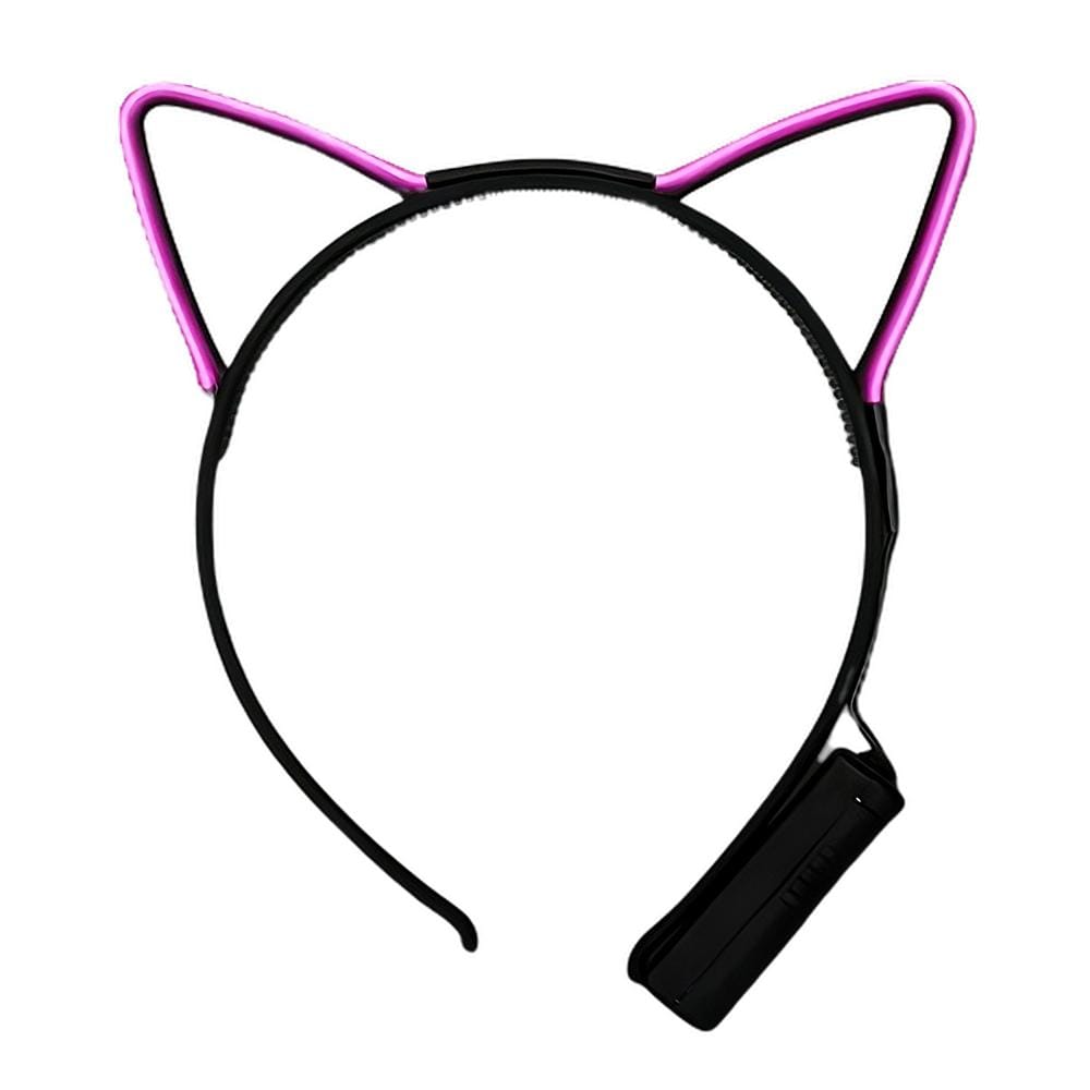 Electro Luminescent Cat Animal Ears Headband Pink