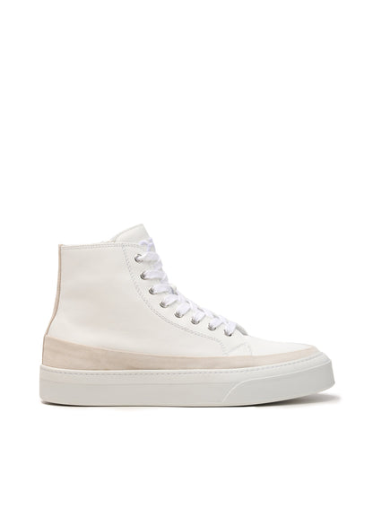Hi Top Derby Suede and Leather Sneaker