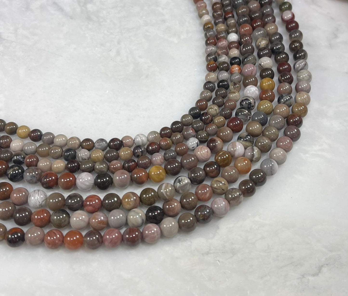 Petrified Wood (XinJiang,CN) Round 6mm 8mm