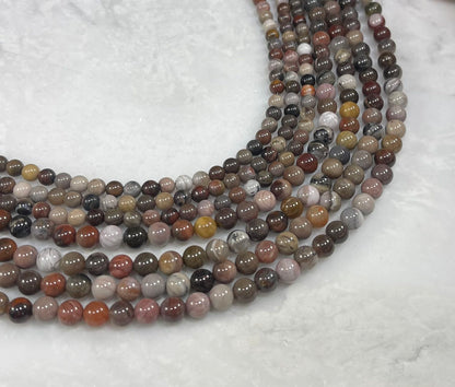 Petrified Wood (XinJiang,CN) Round 6mm 8mm