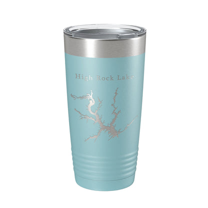 High Rock Lake Map Tumbler Travel Mug Insulated Laser Engraved Coffee Cup North Carolina 20 oz
