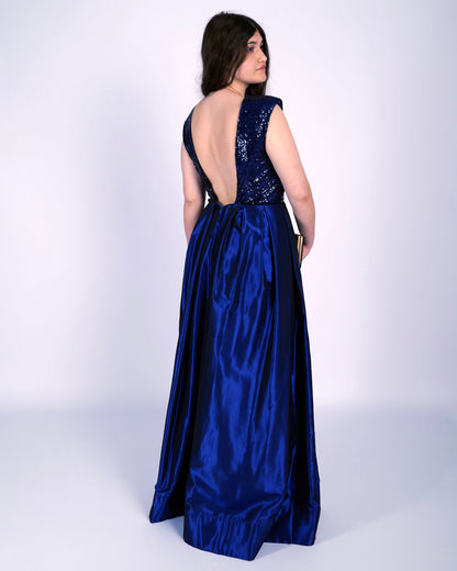 Josephine Royal Blue Sequin Taffeta Dress "evening dresses"