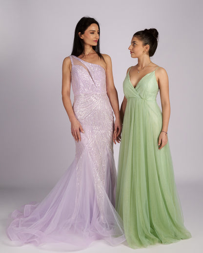 Nefeli Light Mint glitter dress "evening dresses"