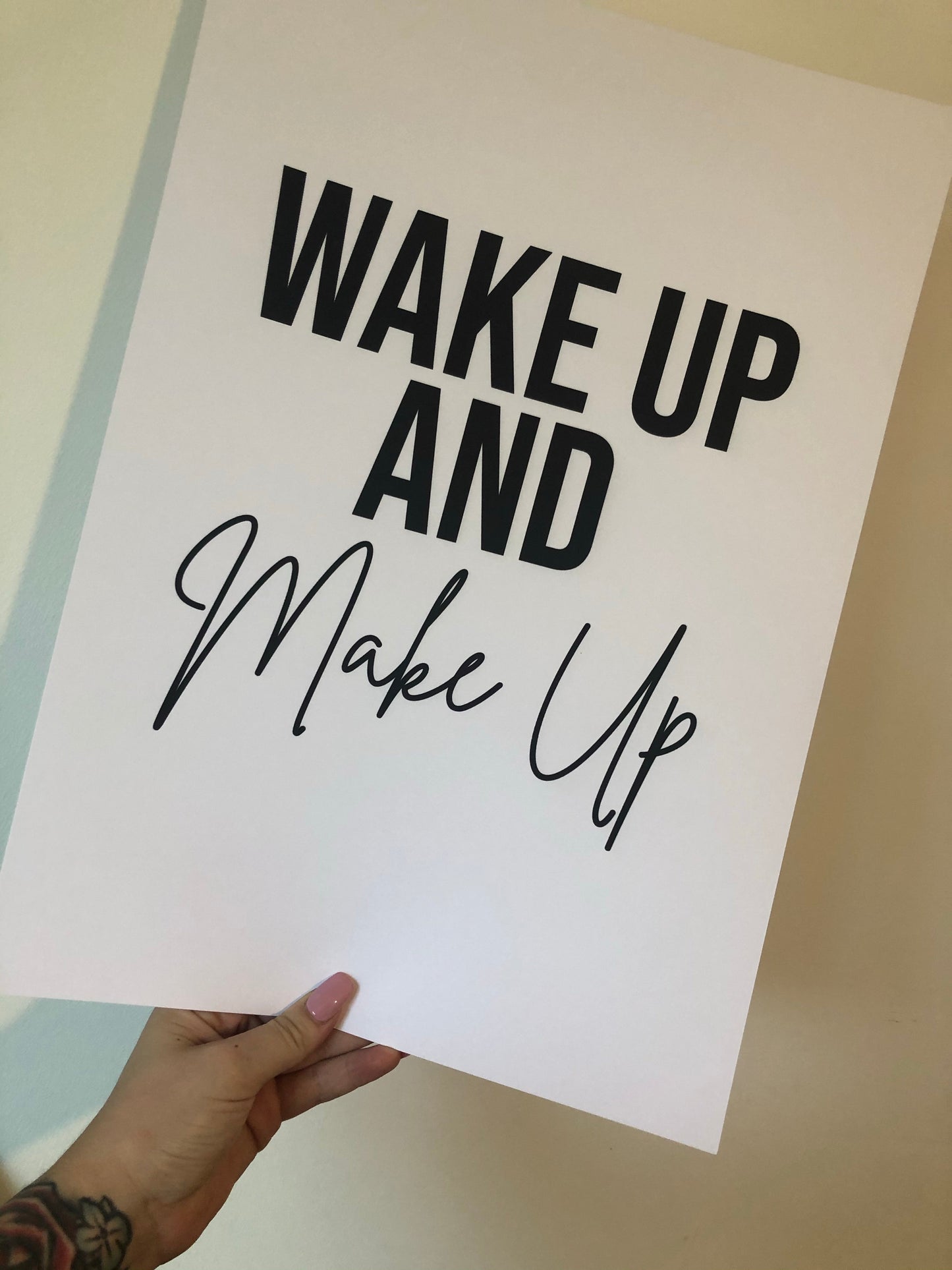 Wake Up & Make Up Dressing Room Simple Wall Decor Print-0