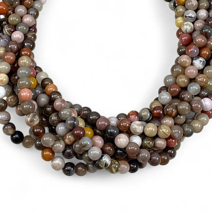 Petrified Wood (XinJiang,CN) Round 6mm 8mm