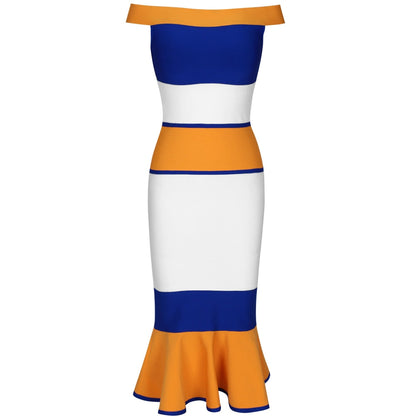 New Arrivals Bandage Dresses Off Shoulder Celebrity Bandage Dresses Yellow  Mermaid Party Dresses