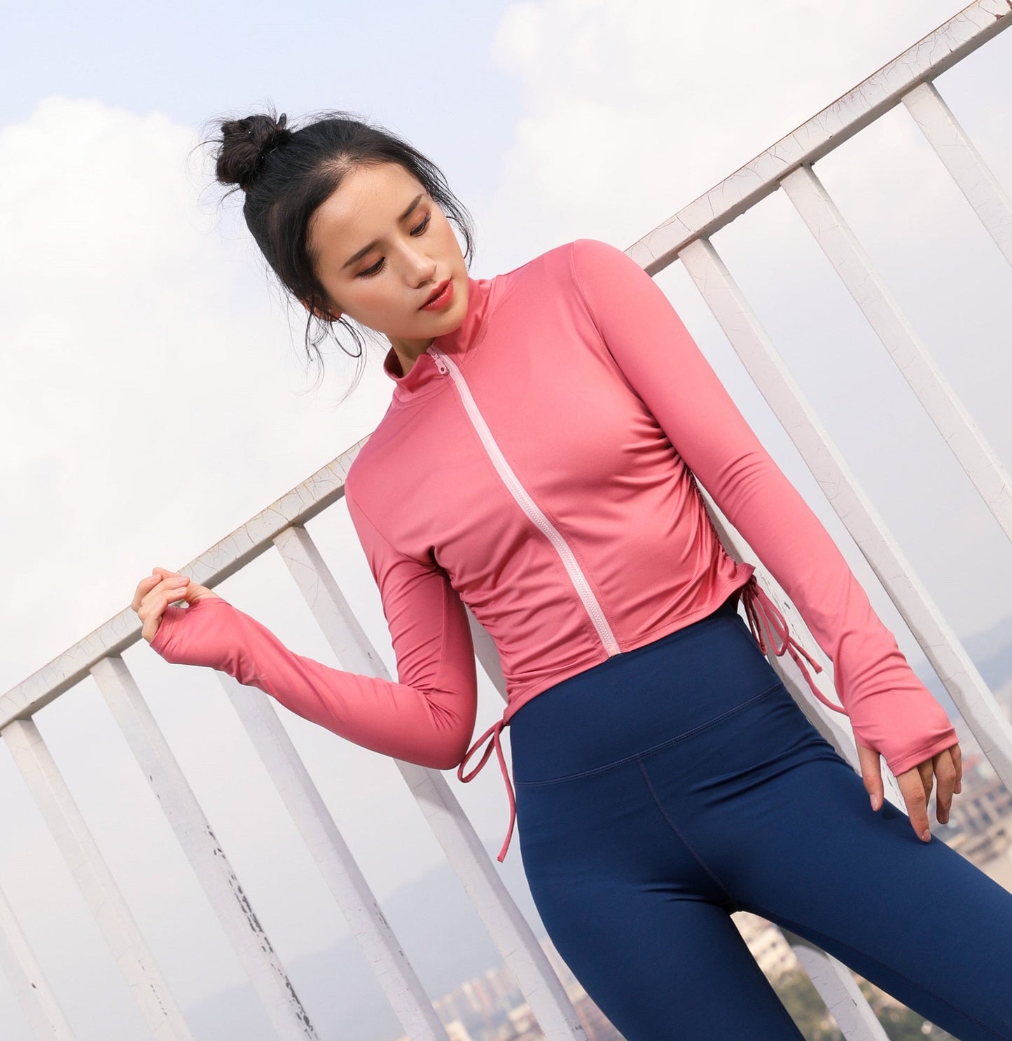 Yoga Sports Jackets Running Quick-Dry Breathable Sun Protection Coats Women's Zipper Long Sleeve Shirts Workout Shirts