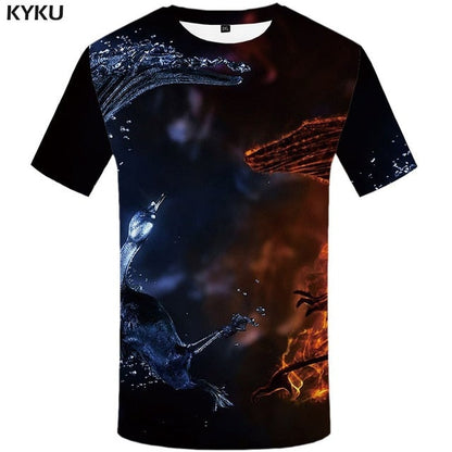 Men Music T-shirts 3d Guitar Tshirts Casual Metal Shirt Print Gothic Anime Clothes Short Sleeve t shirts