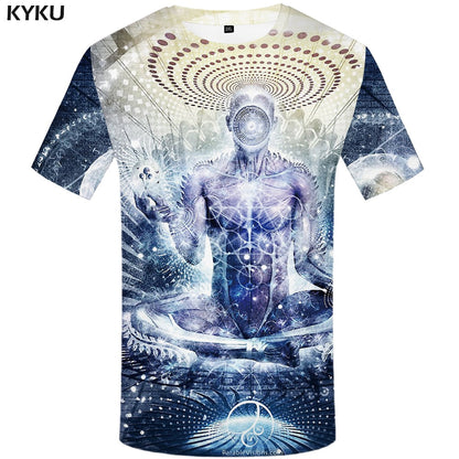 3d Tshirt Buddha T shirt Men Meditation Tshirt Printed Galaxy Space Anime Clothes Psychedelic Tshirts Casual Art T-shirts 3d