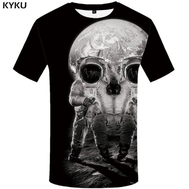 Skull T-shirt Men Flower Tshirts Casual Character Anime Clothes Harajuku Tshirt Printed Animal T-shirts 3d