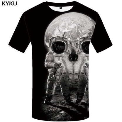 Skull T-shirt Men Flower Tshirts Casual Character Anime Clothes Harajuku Tshirt Printed Animal T-shirts 3d