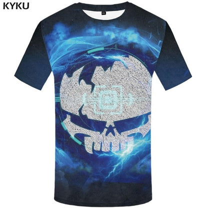 Skull T-shirt Men Flower Tshirts Casual Character Anime Clothes Harajuku Tshirt Printed Animal T-shirts 3d