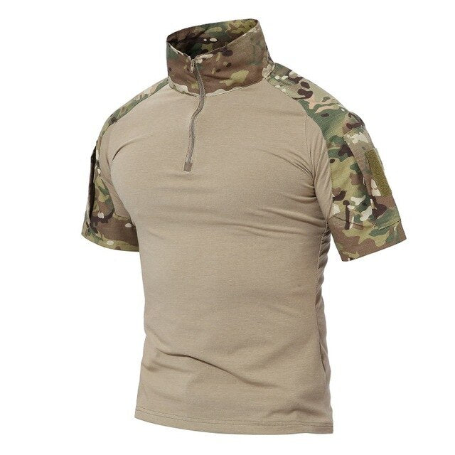Men T-Shirts Multicam Camouflage Tactical T-Shirt Cotton Short Sleeve Top Tees Army Military Tee Shirts Paintball