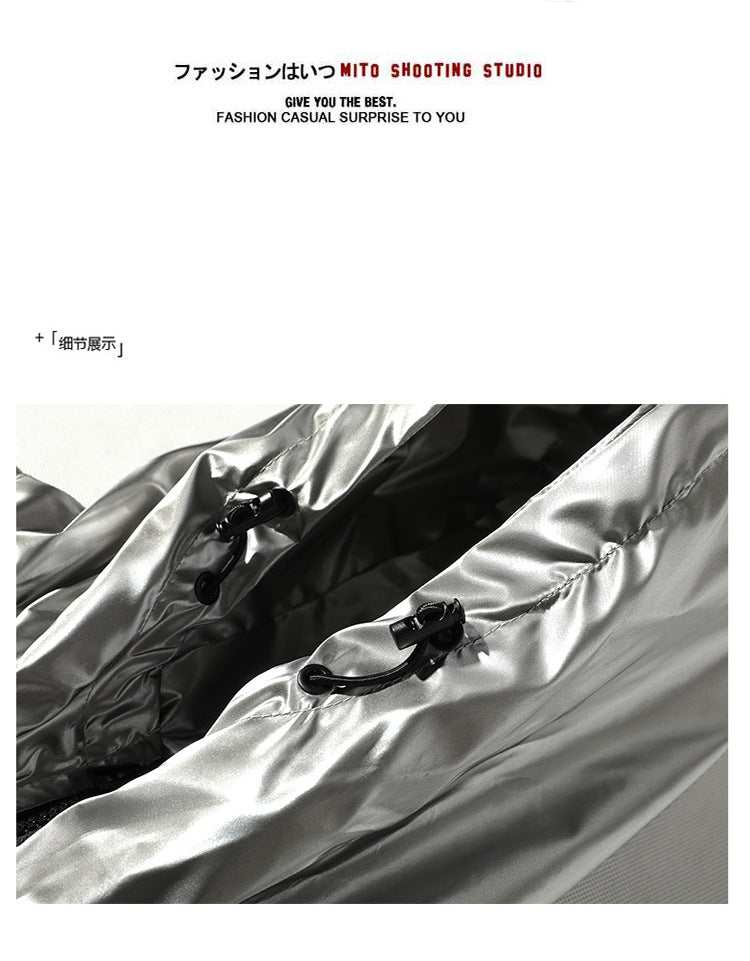 New Spring men Bright Leather Jacket Hooded Multi-pocket Fashion Design Men's Jackets and Coats Clothes Big Size 4XL 5XL