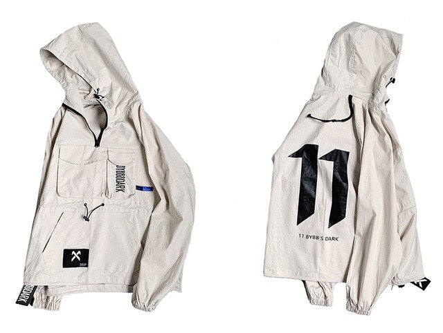 Hip Hop Men Cargo Jackes Autumn Fashion Casual Pullover Streetwear Harajuku Multi Pockets Male Coats Jacket