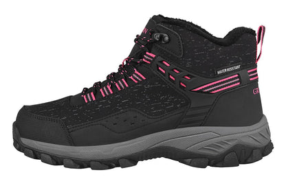 Women Winter Hiking Boots Waterproof Platform Ankle Sports Shoes PU Snow Rubber Sneakers Warm Short Plush Reflective New