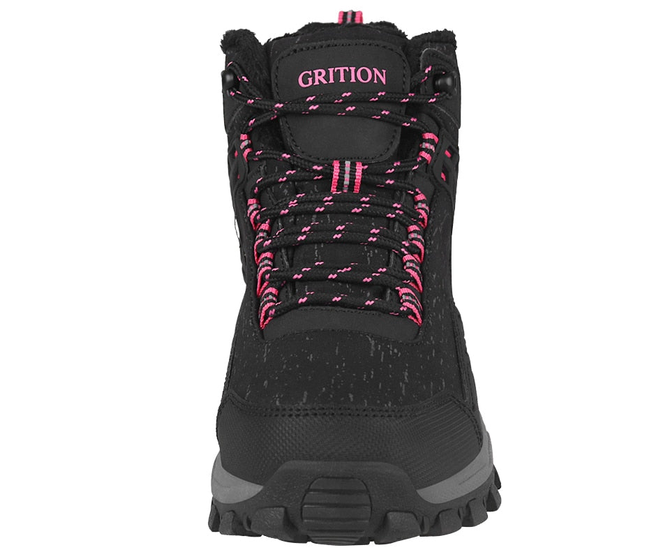 Women Winter Hiking Boots Waterproof Platform Ankle Sports Shoes PU Snow Rubber Sneakers Warm Short Plush Reflective New