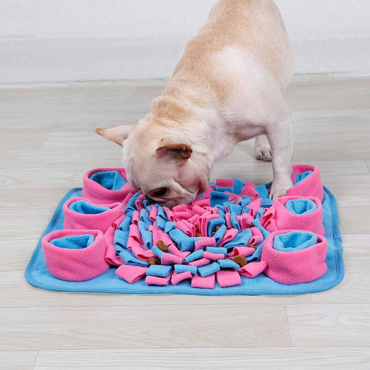 Eco Friendly Pet Dog Snuffle Mat Soft Fleece Colorful Non-slip Dogs Training Blanket Toys Dog Slow Eating Bowl Mats 42x42cm