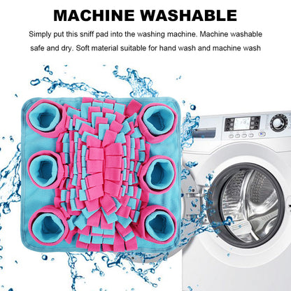 Eco Friendly Pet Dog Snuffle Mat Soft Fleece Colorful Non-slip Dogs Training Blanket Toys Dog Slow Eating Bowl Mats 42x42cm