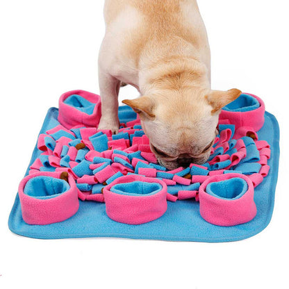Eco Friendly Pet Dog Snuffle Mat Soft Fleece Colorful Non-slip Dogs Training Blanket Toys Dog Slow Eating Bowl Mats 42x42cm
