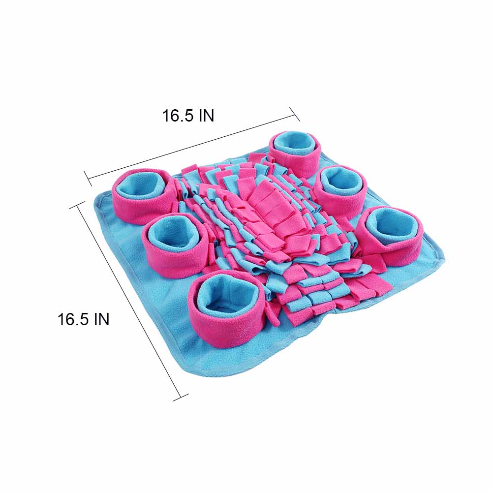 Eco Friendly Pet Dog Snuffle Mat Soft Fleece Colorful Non-slip Dogs Training Blanket Toys Dog Slow Eating Bowl Mats 42x42cm