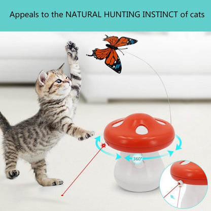 Smart Interactive Cat Toy Automatic Rotating Mode Toy Cats Funny Pet Game Electronic Cat Toy butterfly Feather Toys Kitty