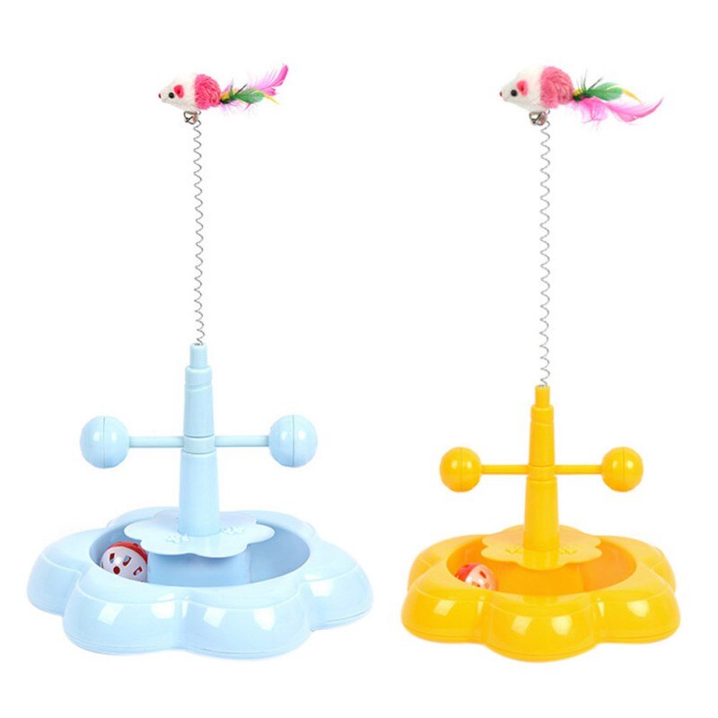 Pet Cat Stick Toy Funny Tower Tracks Disc Cat Tracks Toys Training Intelligence Amusement Plate Cat Ball Toys For Cats Kitten