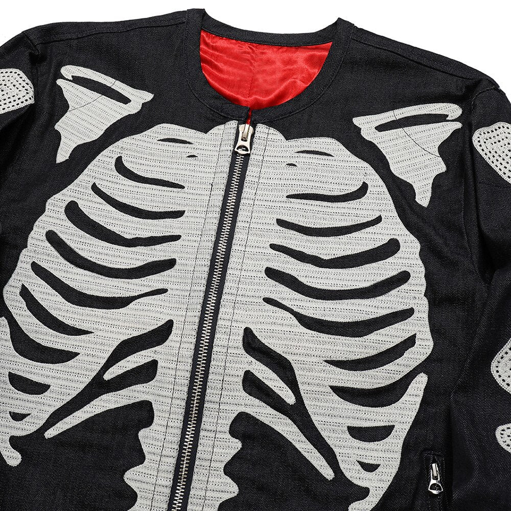 Jackets Men Horror Skull Punk Cool Zipper Coats Gothic Style High Street Fashion Outwears Casual Baggy Cozy Streetwear