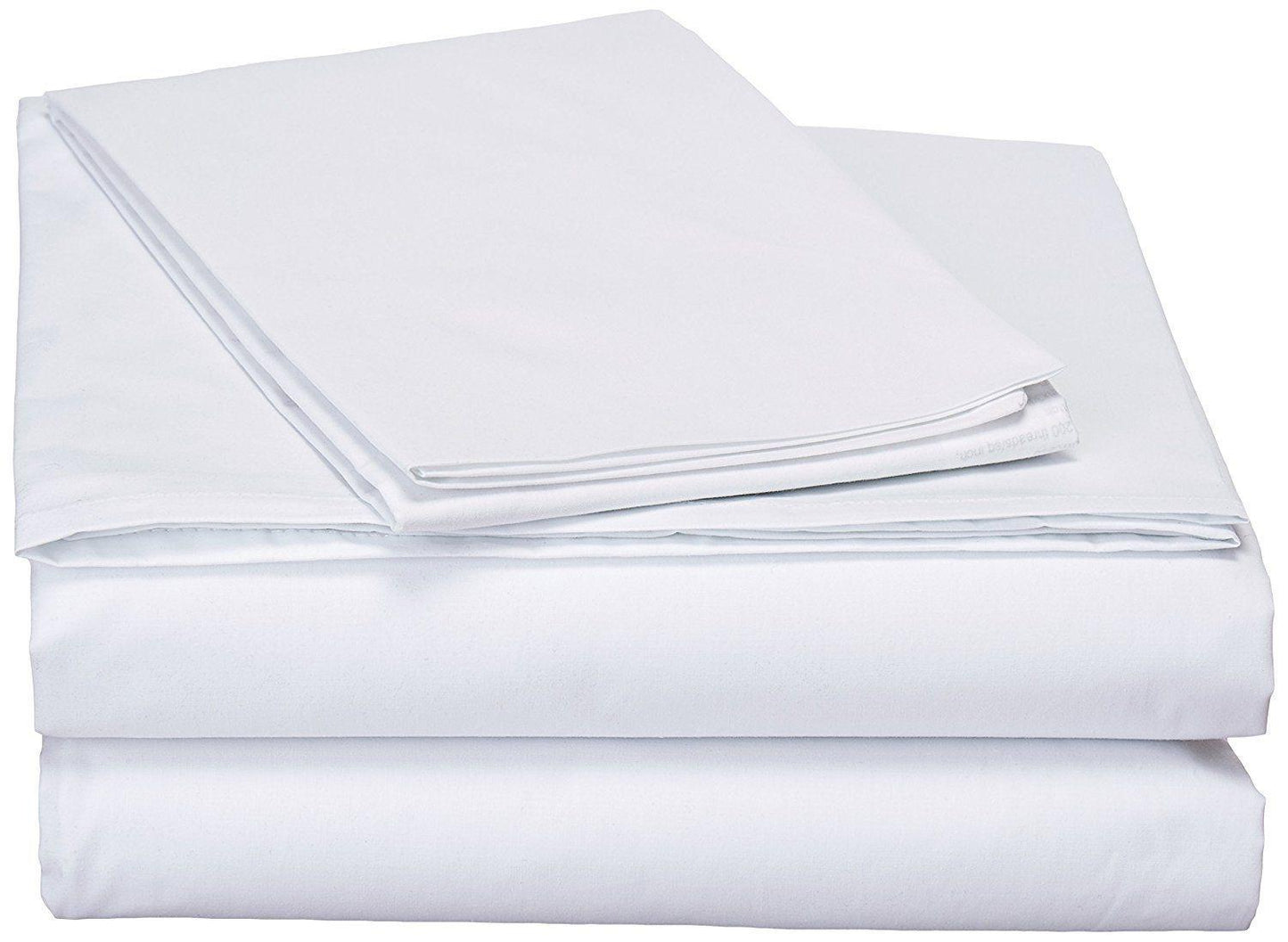 DaDa Bedding White Flat Sheet & Pillow Cases Set (FS098765)