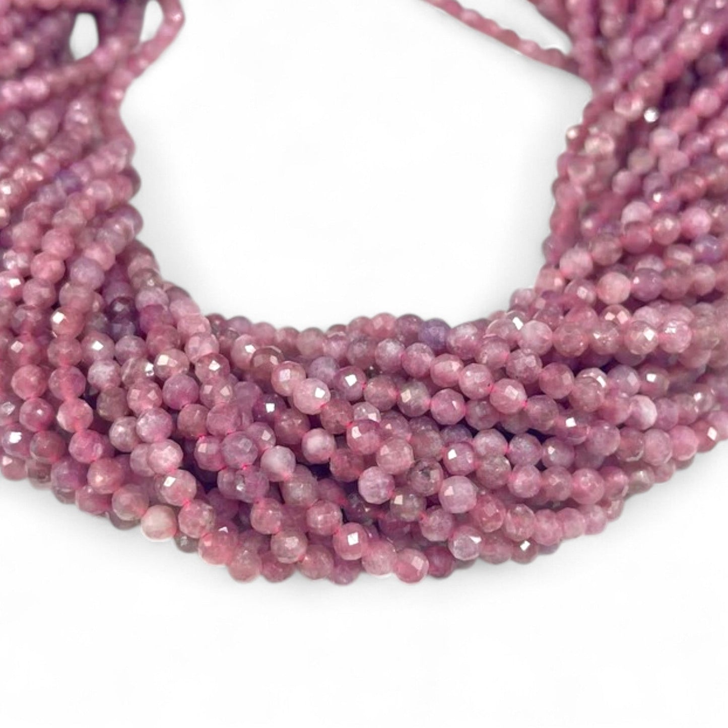 Pink Tourmaline Micro Faceted Round 4mm